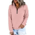 thumbnail image 6 of Rciityk Women's Fleece Quarter Zip Stand Collar Long Sleeve Sweatshirt with Pockets, Soft Midweight, Plus Size, 6 of 9