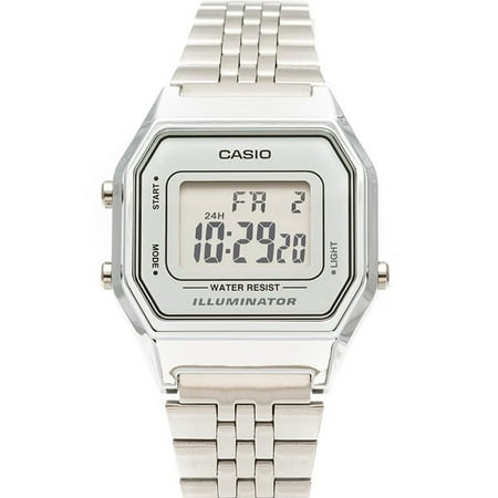 Casio Women's Illuminator LA680WA-7 Silver Stainless-Steel Plated Japanese Quartz Fashion Watch