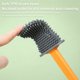 thumbnail image 5 of Bearachild Escobilla de baño con mango largo para colgar en la pared del baño, fregador limpio de pie, eliminador de manchas, limpieza sin arañazos Suministros de limpieza para el hogar Blanco Bearachild HA063438-01, 5 of 6