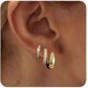 thumbnail image 1 of Women's gold earrings Fashion gold stud earrings Small gold hoop earrings set Everyday ear bone earrings, 1 of 4