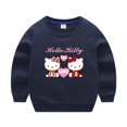 thumbnail image 3 of Jersey informal de algodón puro de nuevo estilo para niños de Hello Kitty, suéter de cuello redondo con estampado bonito para niños y niñas, Top para niños, 3 of 5