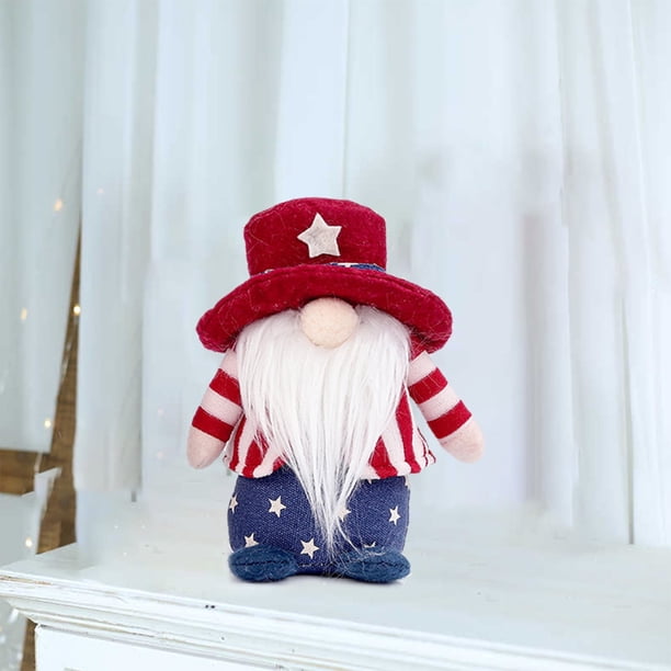 Hogar y cocina, Decoración del hogar, Decoración navideña, Muñeco de gnomo de la Independencia, Gnomo patriótico, Decoraciones de gnomos del 4 de julio, Decoraciones para fiestas del Día de la Indepen