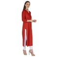 thumbnail image 2 of Phagun Indo WesternSolid Kurti For Women's V-Neck W/ Side Slit Indian Traditional Wear, 2 of 7