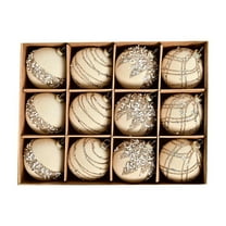 12-Pack Velvet Christmas Ball Ornaments - 2.36" Flocked Shatterproof Xmas Tree Decor with Glitter Sequin Accents for Holiday, Wedding & Party