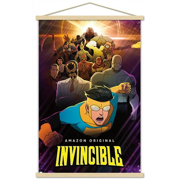 Invincible - Purple One Sheet Wall Poster with Magnetic Frame, 22.375" x 34"
