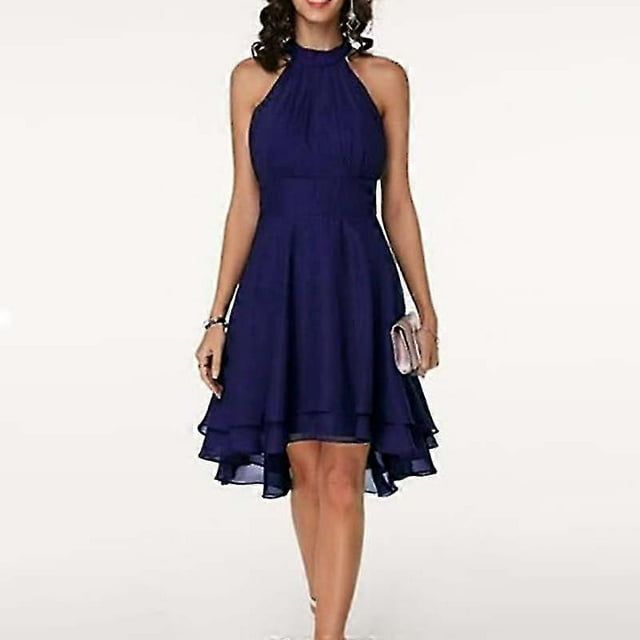 Women's Halter Sleeveless Cropped Layered Midi