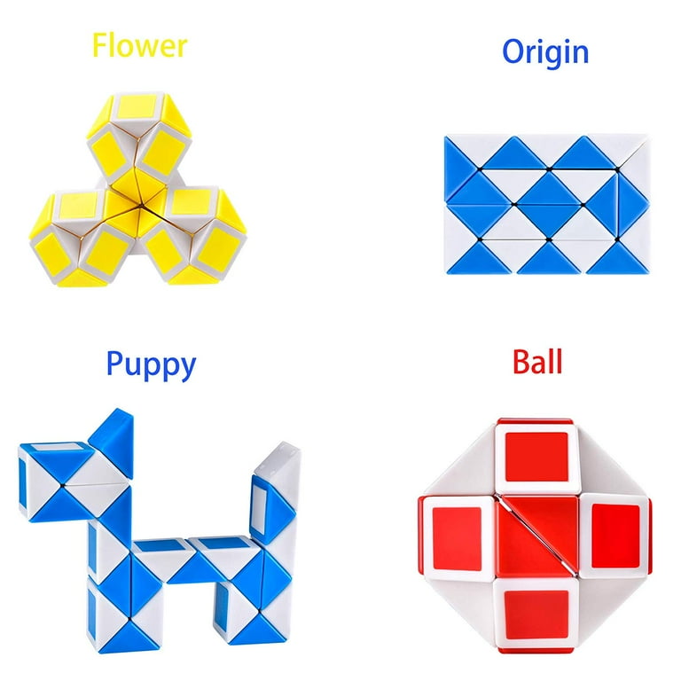 Kids Sensory Fidget Snake Cube Twist Puzzle Toy, Set of Random