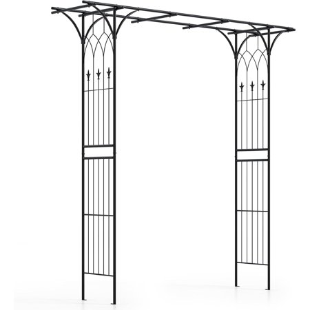 Giantex Garden Arbor Wedding Arch for Ceremony Party, Metal Trellis Archway for Climbing Plants Rose Grape Vines, Steel Frame Pergola Decoration for Backyard Patio Lawn Pathway, Easy to Assemble