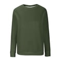 thumbnail image 5 of lcziwo Chandails en Molleton à Col Rond pour Femmes Automne Hiver 2024, Chemise Décontractée à Manches Longues, Haut Ample Sans Capuche, Vert Armée, P, 5 of 5