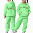 thumbnail image 2 of HCNTES Baby Girl Winter Clothes Girls Activewear Jogger Sets - 2 Piece Letter Print Graphic Pullover Hoodie Sweatshirt Sweatpants Sweatsuit Outfits, 2 of 7