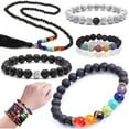 thumbnail image 3 of AAOMASSR 721 Pieces Lava Beads Set Chakra Beads 8mm Natural Stone Beads and Spacers Stretch Bracelet for Diffusing Essential Oils Adult Jewelry Making Supplies, 3 of 5