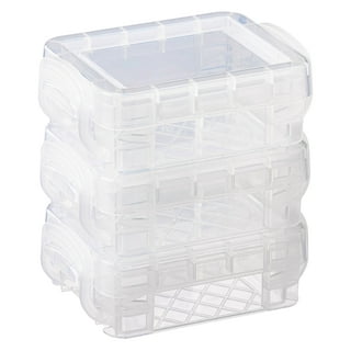 Super Stacker Divided Storage Box, 6 Sections, 10.38 x 14.25 x 6.5,  Clear/Blue - mastersupplyonline