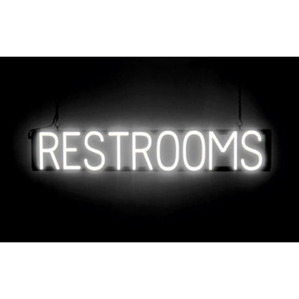Led Restroom Sign SpellBrite Neon-LED RESTROOMS Sign With Dimming Capability. LED ...