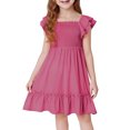 thumbnail image 2 of Vmvidoty Toddler Girl Dress Summer Baby Girls Dresses 2026 Fly Sleeve Casual Princess Toddler Dresses Hot Pink 7 Years, 2 of 9
