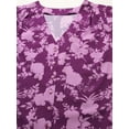 thumbnail image 6 of DressBerry Women’s Printed Poly Crepe Top Buttoned Front V Neck Short Sleeves Waist Length Regular Wear Light Weighted Casual Summer Shirt, 6 of 7