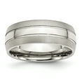 thumbnail image 1 of Bague en Acier Inoxydable Rainurée de 8 Mm Brossée par and Taille 11.5, 1 of 5