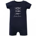 thumbnail image 2 of Hudson Baby Infant Boy Cotton Rompers 3pk, Little Sailer, 0-3 Months, 2 of 4