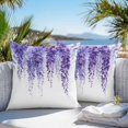 thumbnail image 4 of Outdoor Pillow Cover Wisteria Floral Set of 2 Waterproof Throw Pillowcases Purple Leaf Decorative Patio Furniture Pillows for Couch Garden Indoor & Outdoor Use, 4 of 9
