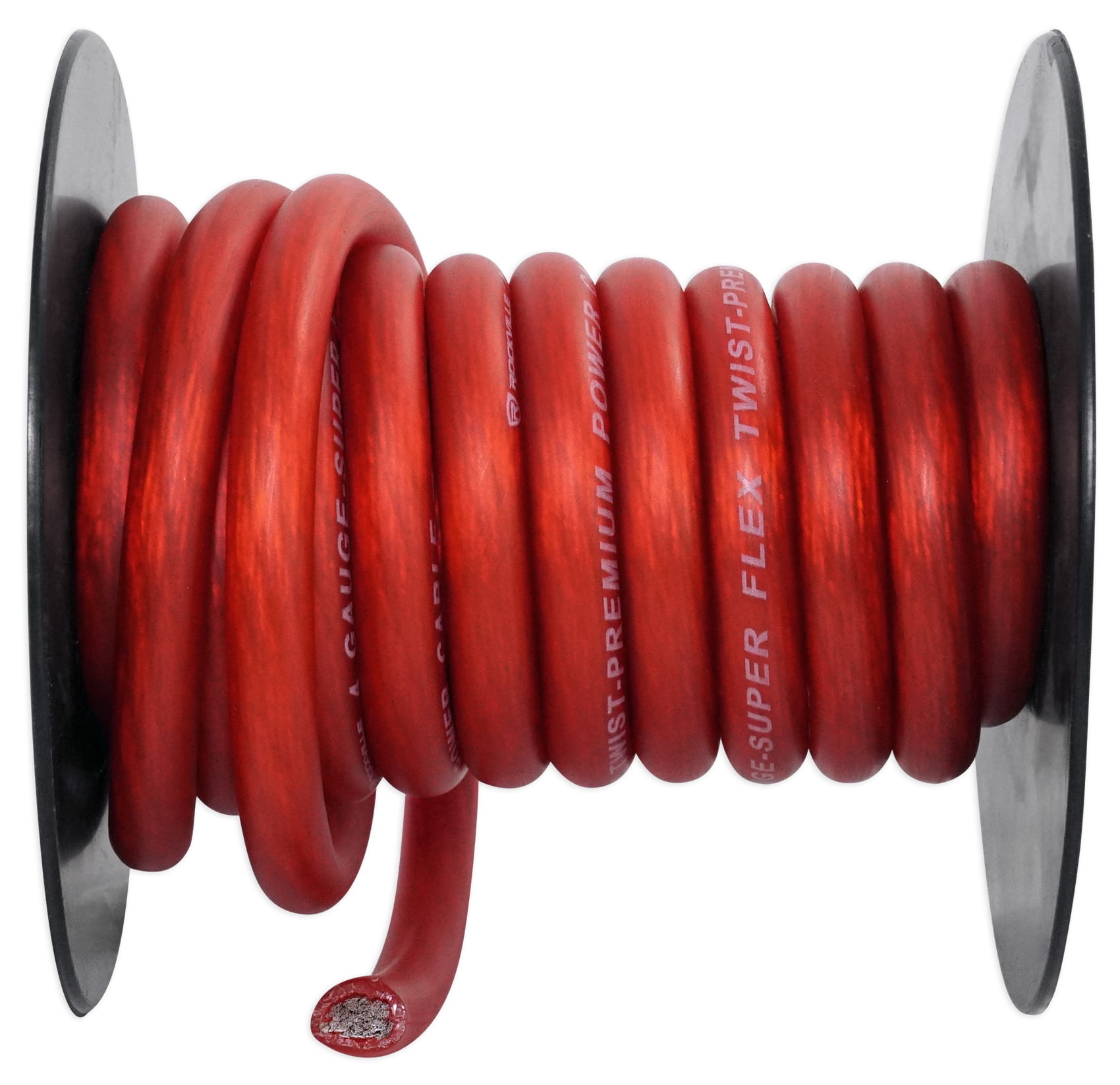 Rockville R4G12R Red 4 AWG Gauge 12 Foot Car Amp Power Wire