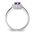 thumbnail image 2 of Auriga Fine Jewelry 925 Sterling Silver Amethyst and CZ Heart Ring for Women Size 7, 2 of 6