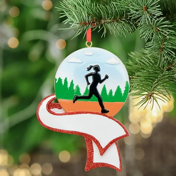 Maxora Personalized Sport Ornament Customized Christmas Gift Jogging Girl