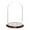 Dark Mahogany Veneer Base, variant on Plymor 9.75" x 15" Glass Display Dome Cloche (no Base)
