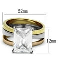 thumbnail image 2 of Luxe Jewelry Designs 3-Piece Women's Three Tone IP Stainless Steel Wedding Ring Set with CZ, Size 9, 2 of 4