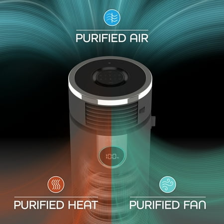 Shark - 3-in-1 Air Purifier, Heater & Fan with NanoSeal HEPA, Cleansense IQ, Odor Lock, for 500 Sq. Ft - Grey