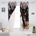 thumbnail image 3 of Hokiten Black Christmas Blackout Curtains | Light Blocking Print Window Curtains, Snowman Elk Balls Snowflake Xmas Thermal Insulated Window Drapes for Living Room Kitchen Cafe (2 Panels, 84"W x 63"L), 3 of 7