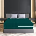 thumbnail image 3 of 100% Egyptian Cotton L Shape Zipper Mattress Cover, 800 TC, 26 Inch Deep Pocket Cal King Size (72x84), Stripe Teal, 3 of 6