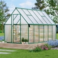 thumbnail image 5 of Aluminum-Framed Heavy Duty Polycarbonate, UV Protection & Roof Vent,Garden Greenhouse with Gutter System,Lockable Door, Wind/Snow Resistance for Vegetables,Plants,Quick Setup Design, 5 of 8