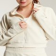 thumbnail image 2 of Women Waffle Workout Sports Jackets Solid Color Zip Yoga Track Hoodies, 2 of 4