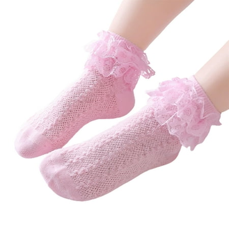 

Wanwan 1Pair Lace Socks Soft Comfortable Breathable Kids Ruffle Socks for Dancing