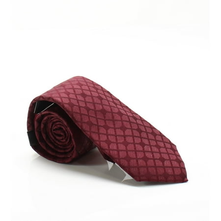 Blue Geometric Woven Silk Tie - Alfani Wine Men's One Geometric Slim Silk Neck Tie
