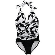 Women's Plus Print Halter Swimsuit