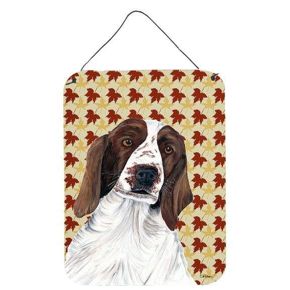 Welsh Springer Spaniel Fall Leaves Portrait Wall or Door Hanging Prints