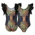 thumbnail image 5 of WOLLED Kids Toddler Flutter Sleeve Strap One Piece Swimsuit for Girls Ruffle UPF 50+ Sun Protection Bathing Suit 2-12T Baby Floral Beach Swimwear, 5 of 10