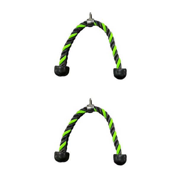Soidarity Cuerda de nailon para tríceps, colorida, antideslizante, resistente a desgarros, de doble cabeza, para hombres y mujeres, Cable de Verde negro 2piezas