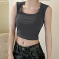 thumbnail image 3 of Liyamei Girls Square Neck Crop Top Short Sleeve Tee Shirt Summer Casual Fashion Basic Ribbed Knit Stretch Fit Comfortable Daily Wear Toddler Girl Tops Size 15 years, 3 of 3