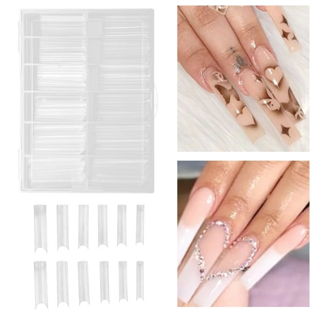 Puntas De Uñas Postizas, Puntas De Uñas Curvas 240 Piezas ABS Para Salones De Uñas Manicuristas Profesionales Para Alargar Uñas Fototerapia Uñas Aprendizaje De Uñas
