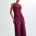 thumbnail image 4 of Mifsaly Ribbed Knit Dress for Women Sleeveless Button Front Elegant Dresses Work Business Casual Versatile Daily Wear Outfits 2026 M, 4 of 7