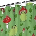 thumbnail image 3 of Red Mushroom Frog Green Pattern Shower Curtain 84"x72" ,Bathroom Decorative Shower Curtains Set with 12 Hooks,Modern Waterproof Washable Shower Curtain, 3 of 6