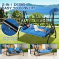thumbnail image 4 of Haverchair 3-Seat Patio Porch Swing Outdoor Swing with Adjustable Canopy and Backrest, Thickened Cushion, Pillow and Foldable Side Tray for Patio, Backyard, Porch Swing Bed for Spring,Beige, 4 of 9