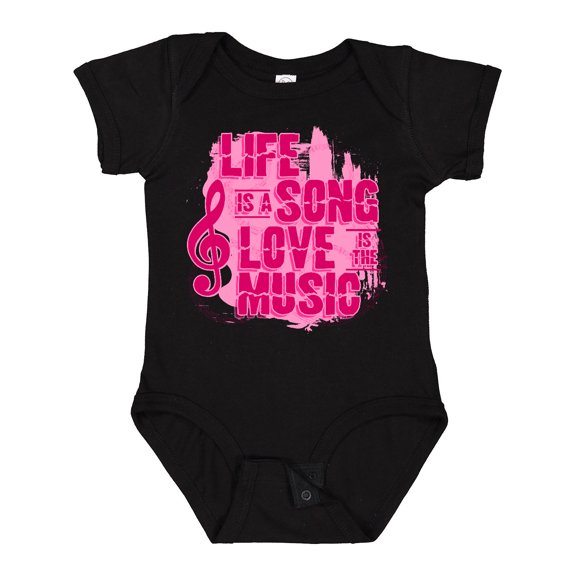 Inktastic Life Song Love Music Pnk Girls Baby Bodysuit