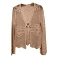 thumbnail image 3 of Women's Summer Knit Cardigan With Cutout Details For Beach And Casual Wear Netted Cardigan Shaker Zip Front Cardigan plus Size Cardigan Lightweight Long Cardigan Sweaters for Women Winter Open, 3 of 3