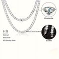 thumbnail image 5 of Elegant & Sexy 925 Sterling Silver Moissanite Tennis Chain Necklace - 32ct, April Birthstone, Holiday-Themed, Perfect for Daily Wear & Gifts, Anniversary, Graduation, Valentine'S Day - High-Quality Fi, 5 of 10