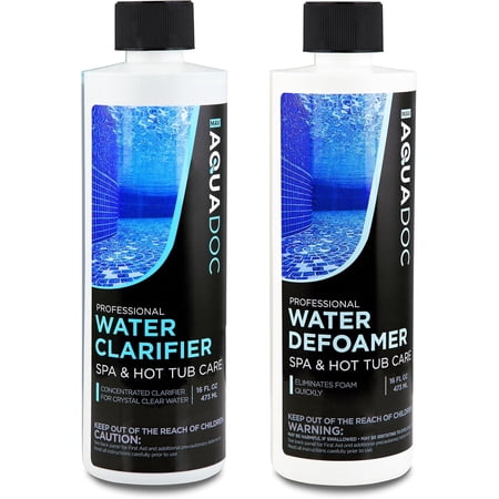 AquaDoc Spa Clarifier & Spa Defoamer Hot Tub Chemical Kit - Includes 16oz Water Clarifier & 16oz Anti-Foam for Hot Tubs