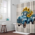 thumbnail image 5 of Blue Truck Sunflower Fabric Shower Curtain Grey Check Washable Shower Curtains for Bathroom, Waterproof Bath Curtain with Hooks Home Decor 36x72in, 5 of 8