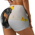 thumbnail image 2 of Fotbe Dachshund Sitting in Bathtub Seamless Shorts, Womens Workout Shorts High Waist Stretch Booty Short for Gym/Yoga/Running/Biking-Medium, 2 of 9
