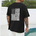 thumbnail image 3 of VgaVtl Short Sleeve T-Shirt for Men Big and Tall American Flag Fourth of July Mens Shirts Vacation Black Retro Summer Shirts, 3 of 5